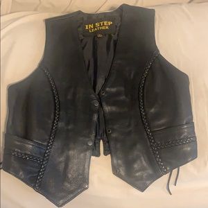 Women leather vest